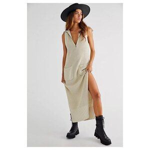 Free People Elodie Knit Sweater Dress Maxi Midi Preppy Coastal Boho Scandi Girl